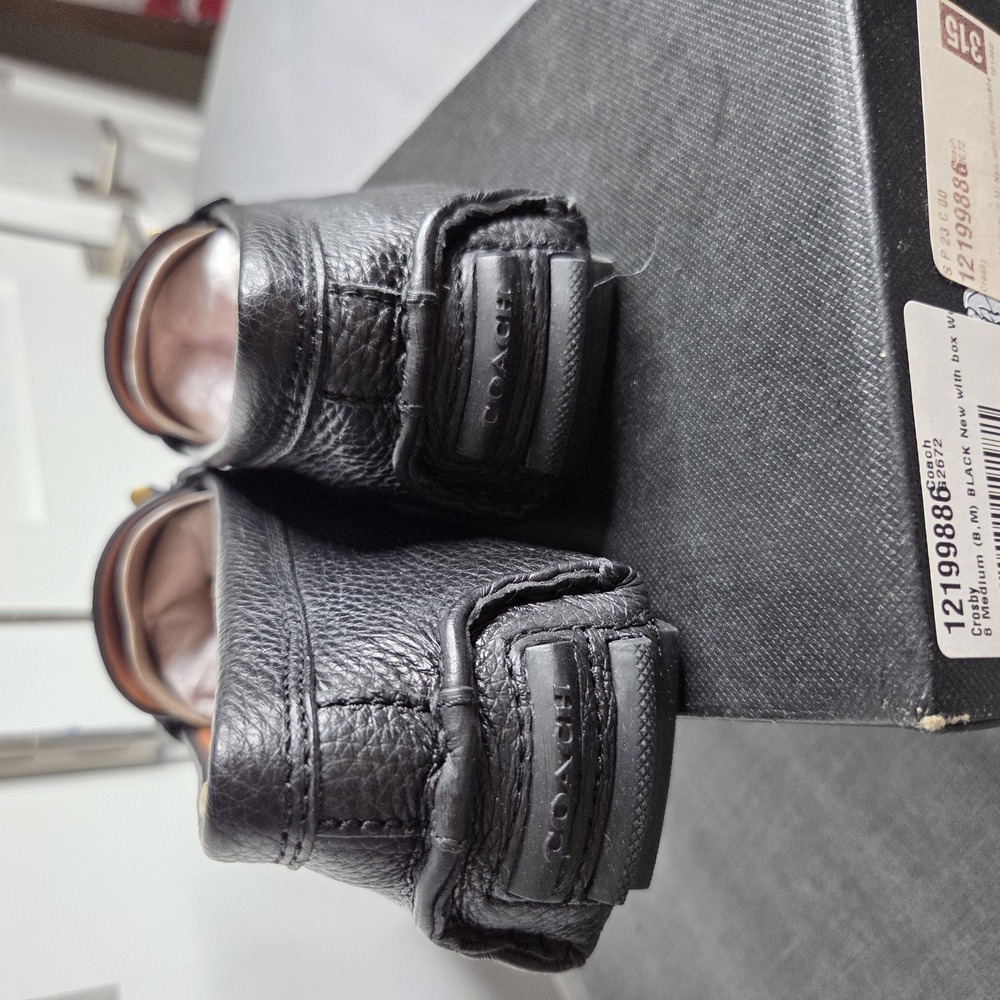 Coach Women's Crosby Black Pebbled Leather Driver Loafers Size 8 NWB - Picture 6 of 13